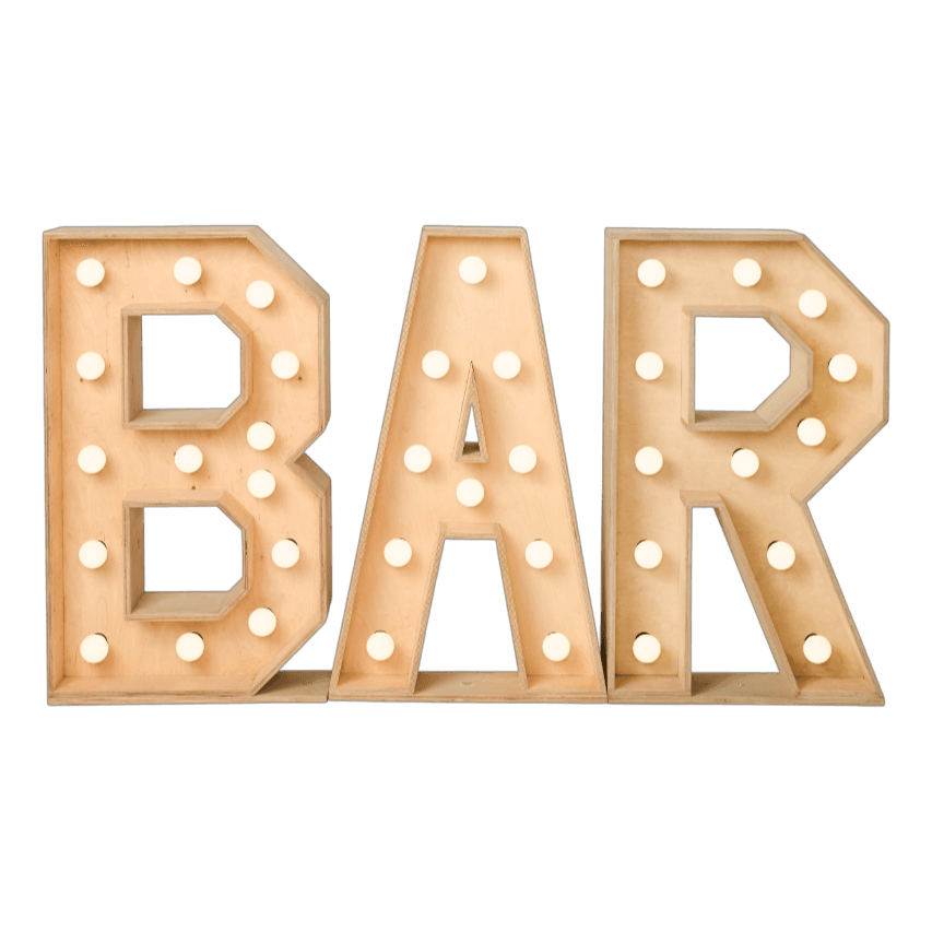 Aankleding en lichtletters huren